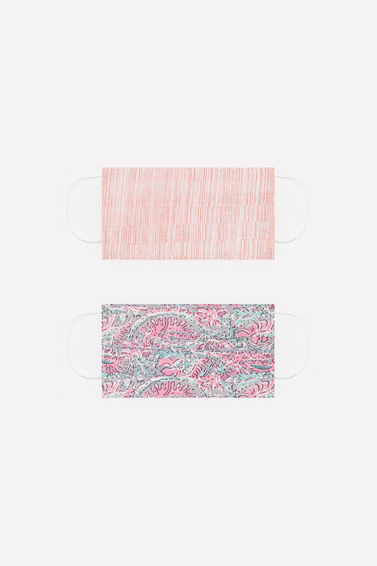 Q2 Paquete de 2 unidades Mascarilla de algodon organico rosa
