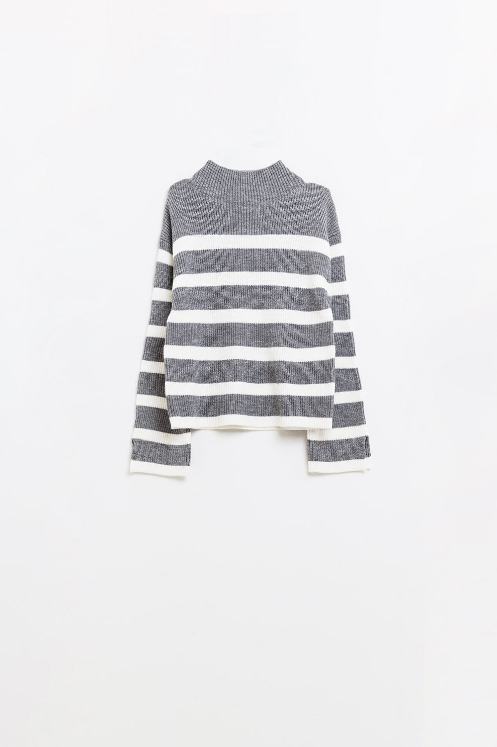 Q2 Punto elástico gris con rayas crema