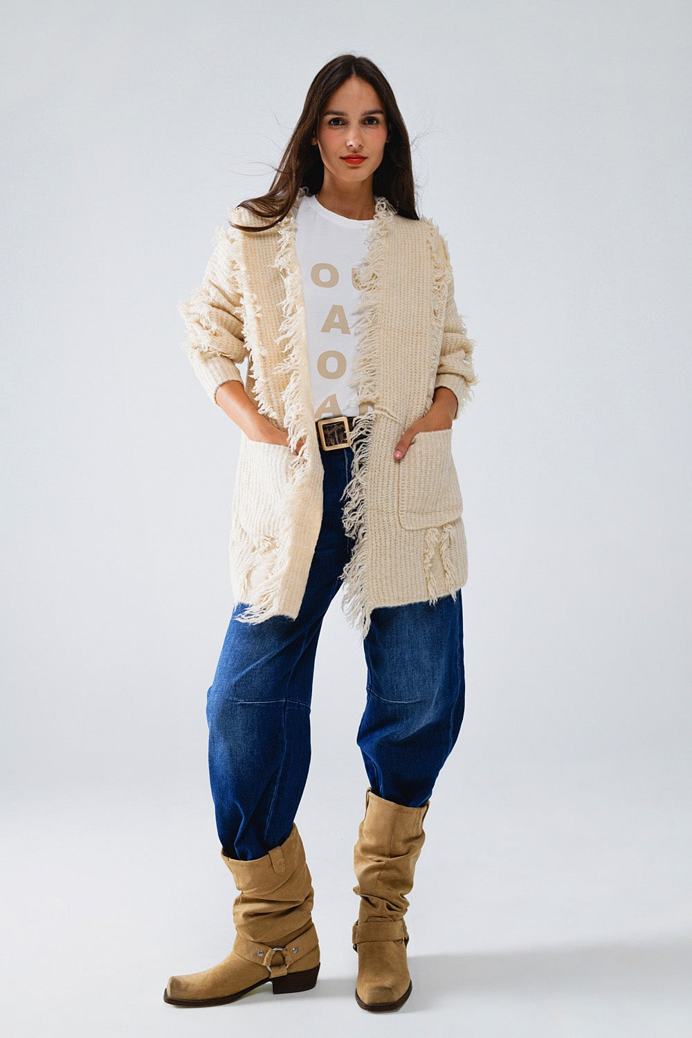 Rebeca Boho Crudo Con Bolsillos Delanteros Q2