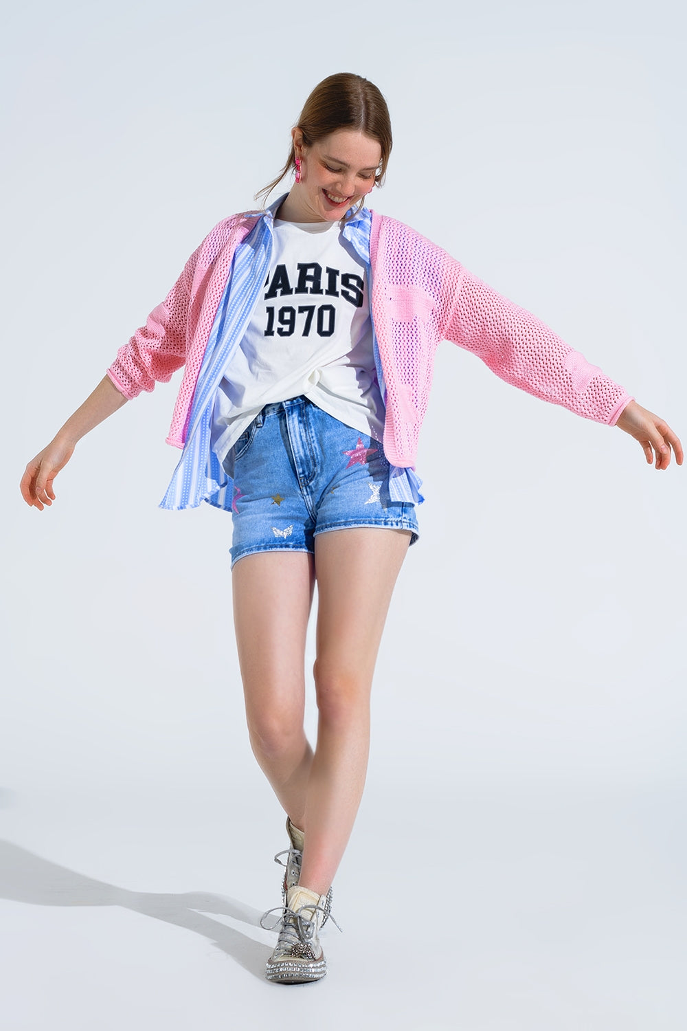 Rebeca De Ganchillo Con Nubes De Punto En Rosa Q2