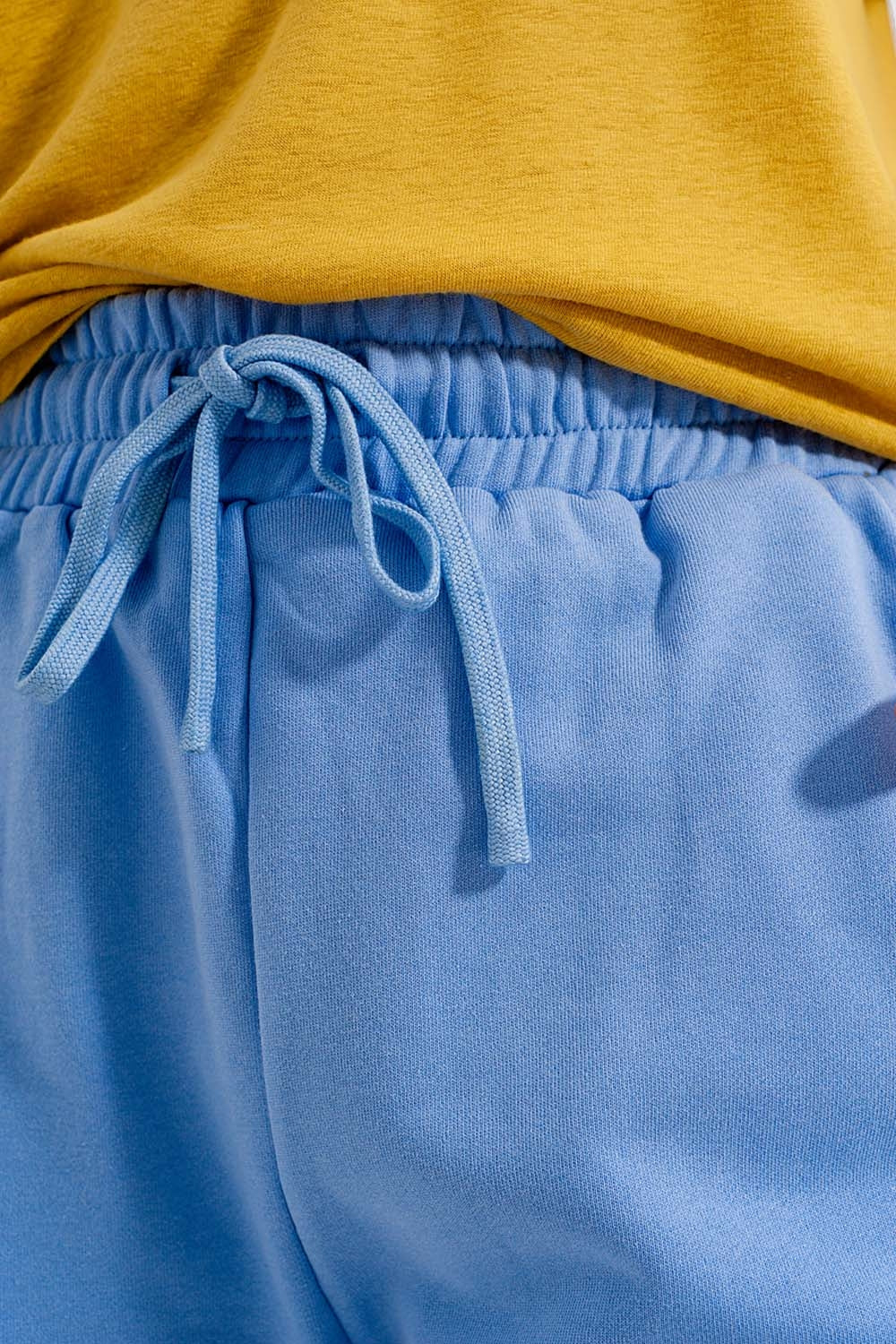 Shorts cortos azul de corte slim de punto Q2