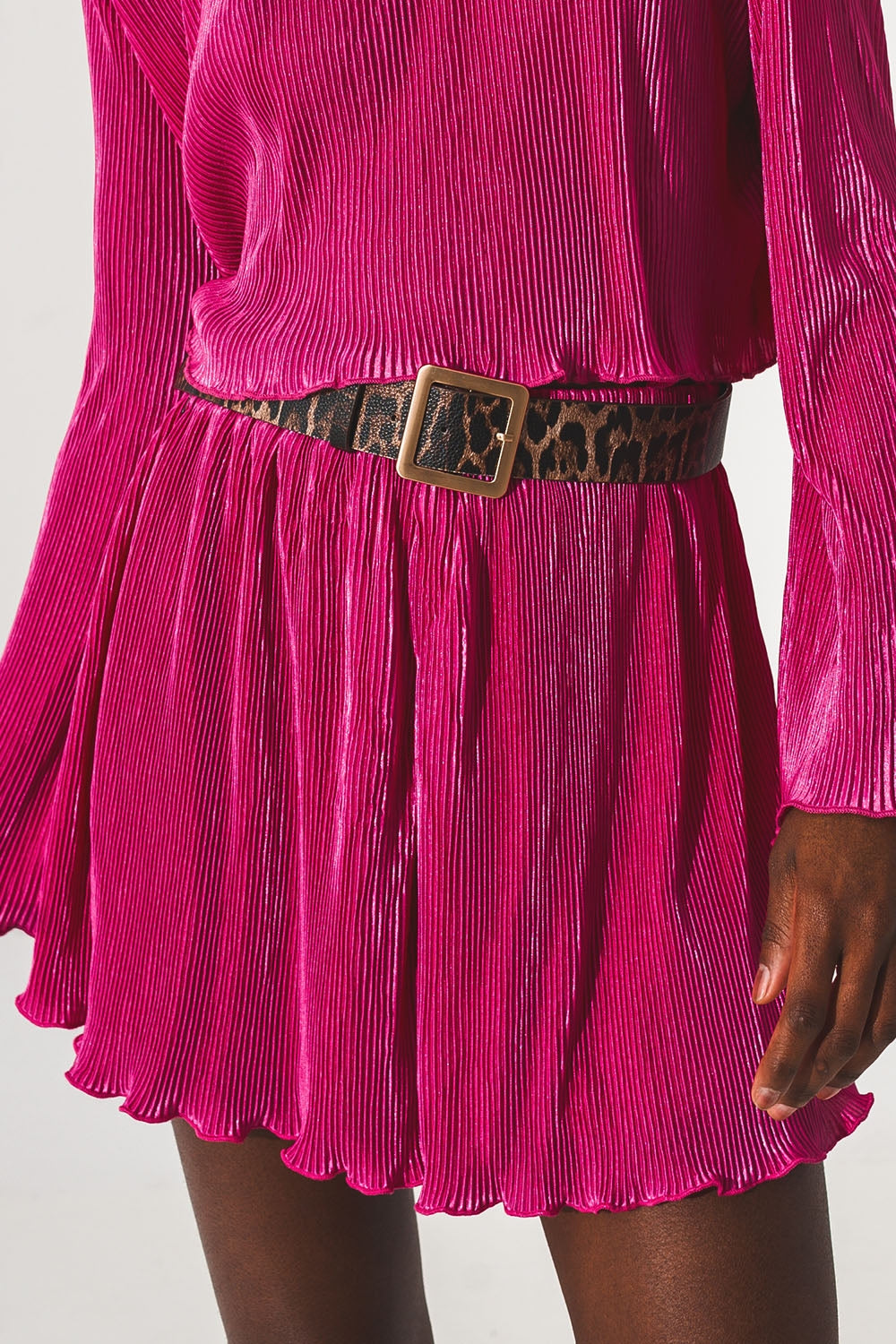Shorts plisados en fucsia Q2