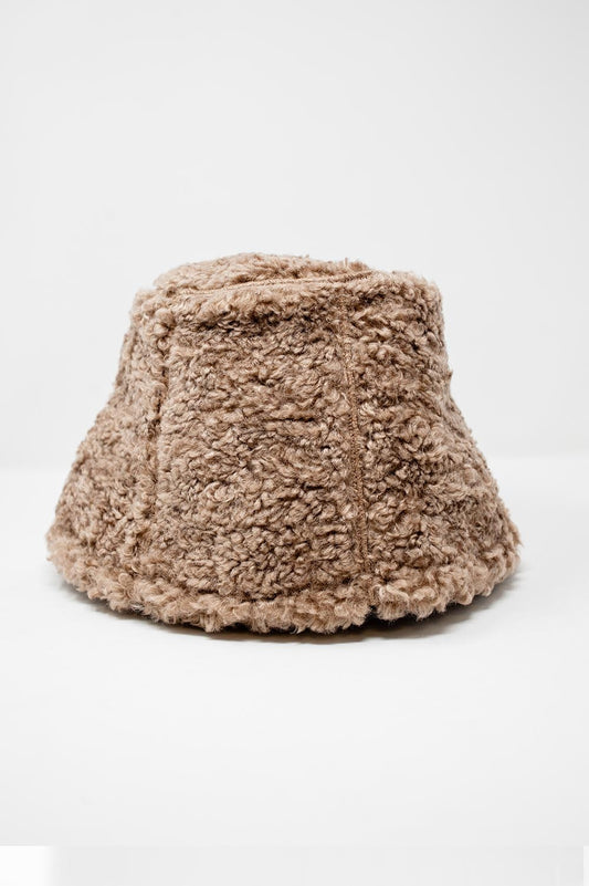 Q2 Sombrero de pescador Beige de borreguito