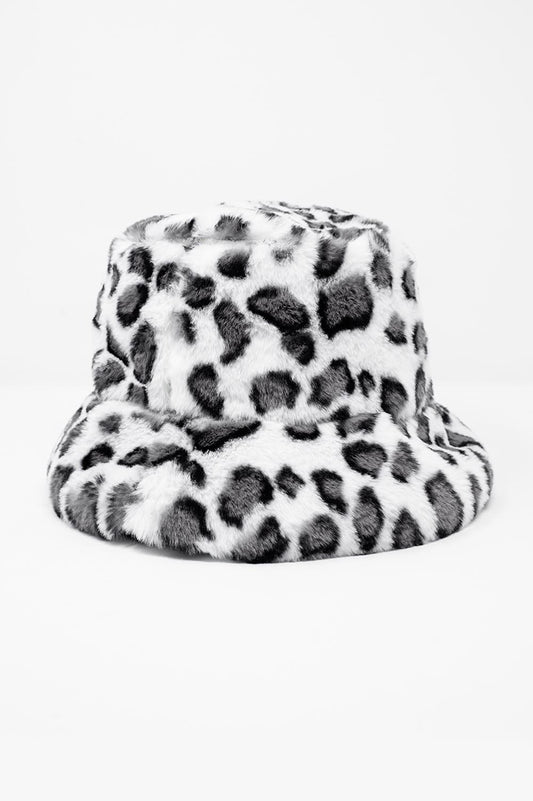Q2 Sombrero de pescador con estampado animal en blanco