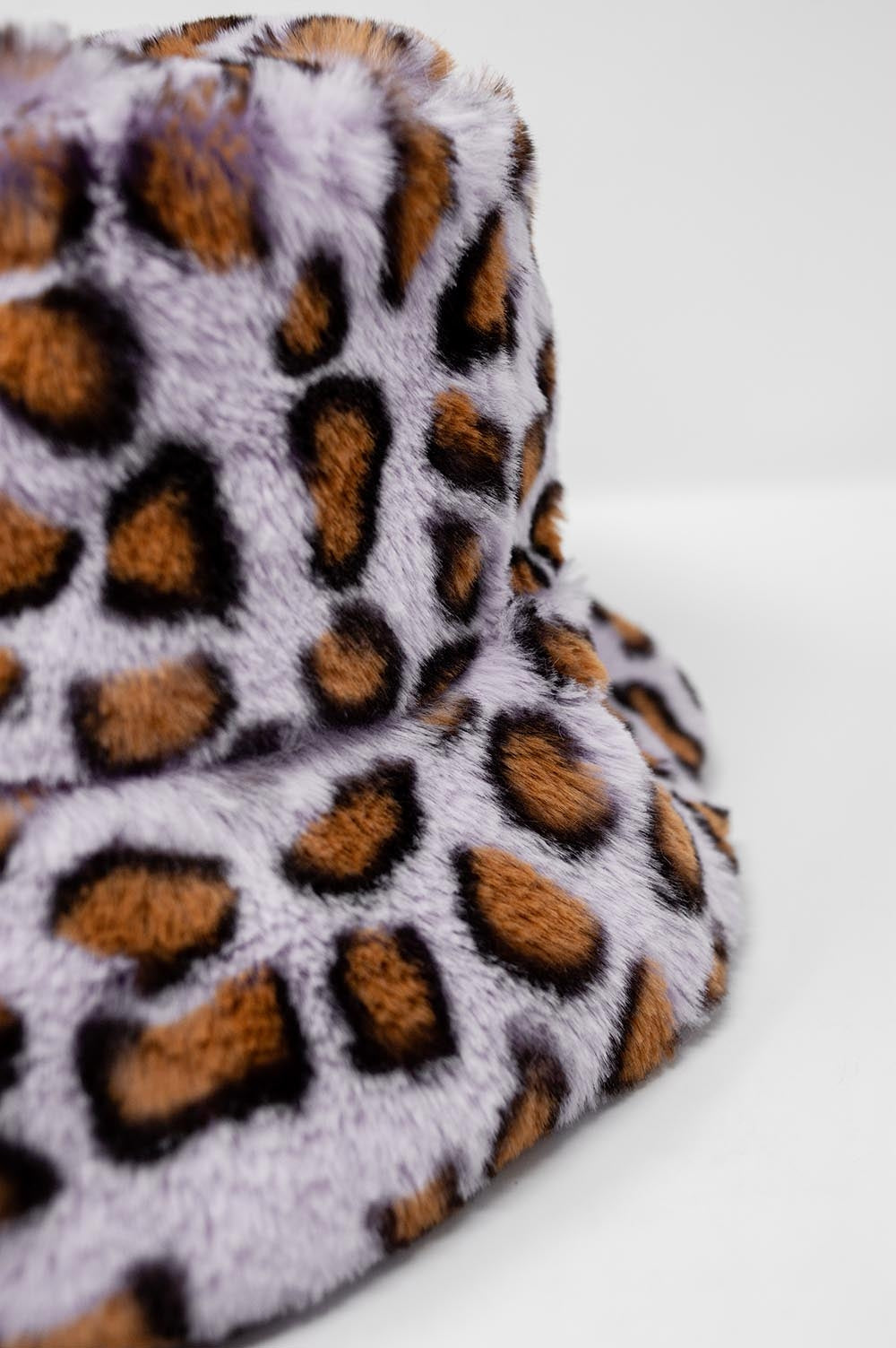 Sombrero de pescador con estampado animal en morado Q2