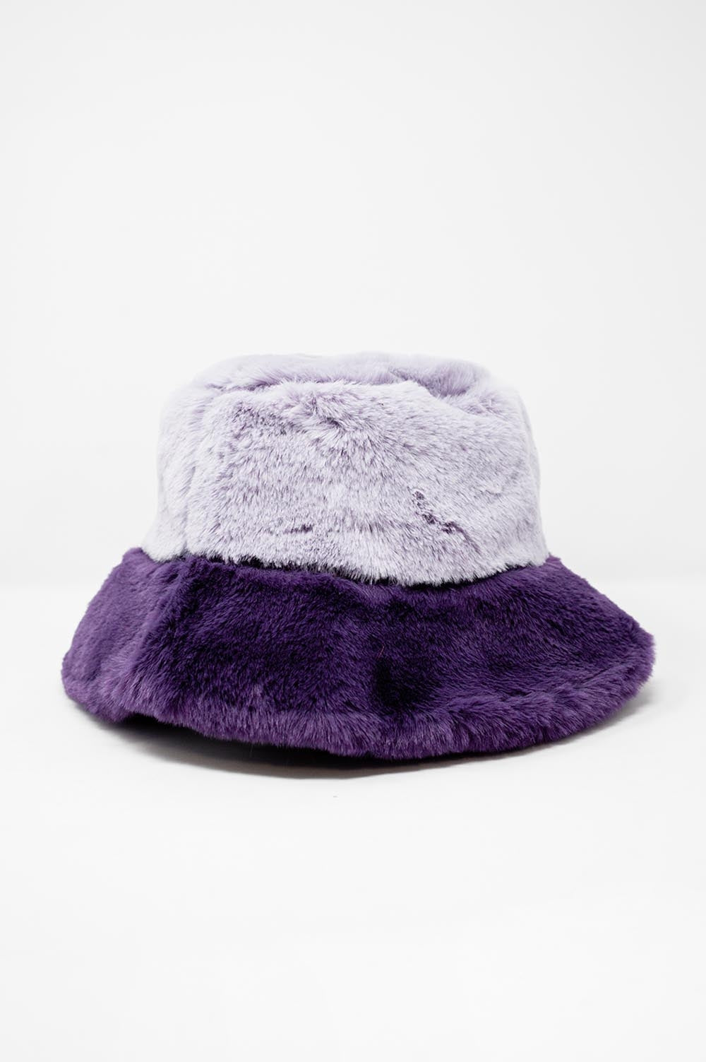 Q2 Sombrero de pescador violeta de piel sintética