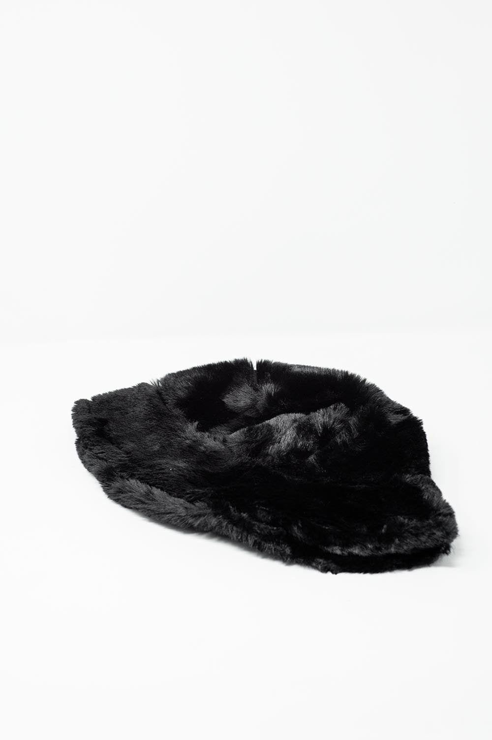 Sombrero reversible de pescador negro con forro de borreguito Q2