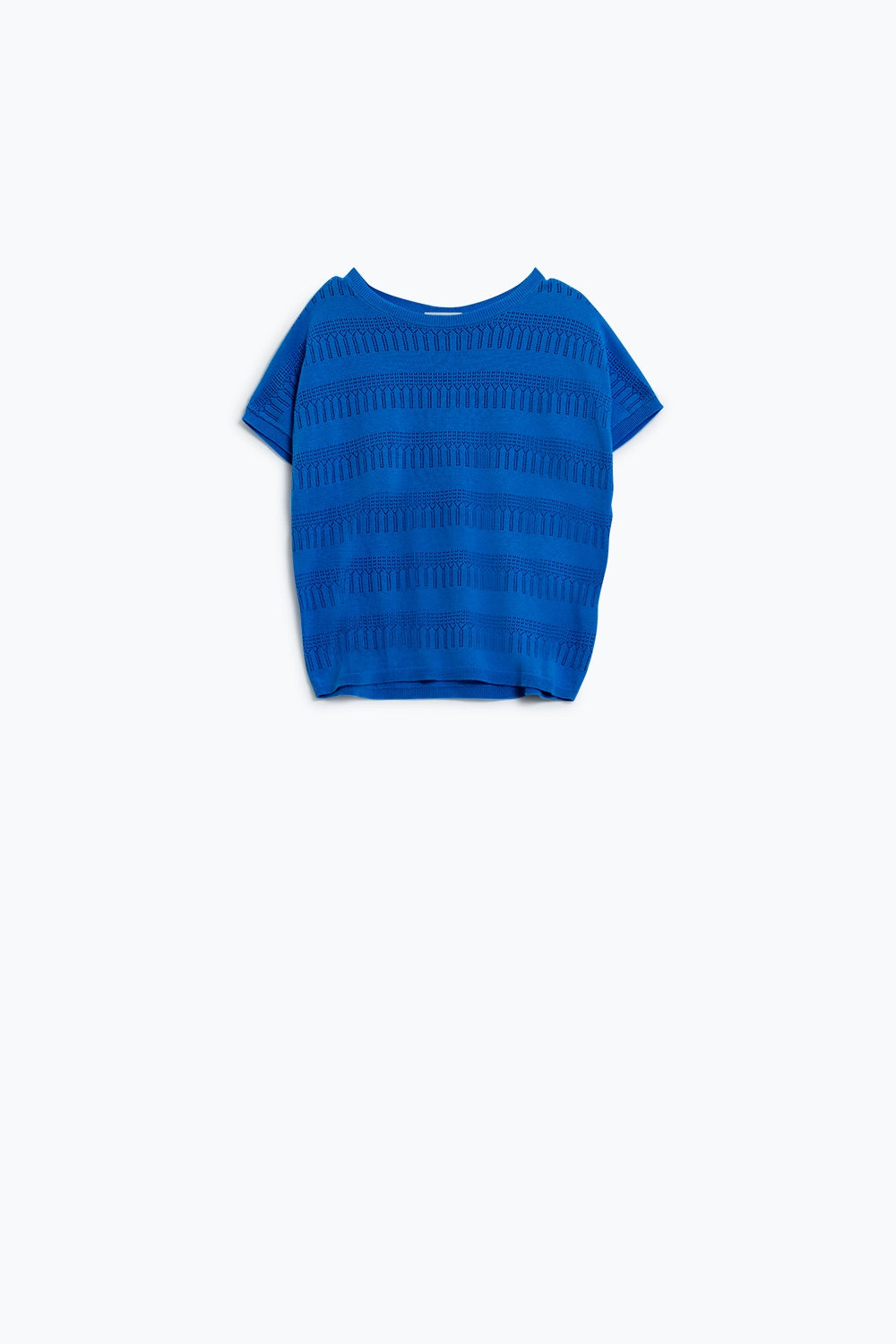 Sudadera En Azul Con Diseño De Encaje Y Mangas Cortas Q2