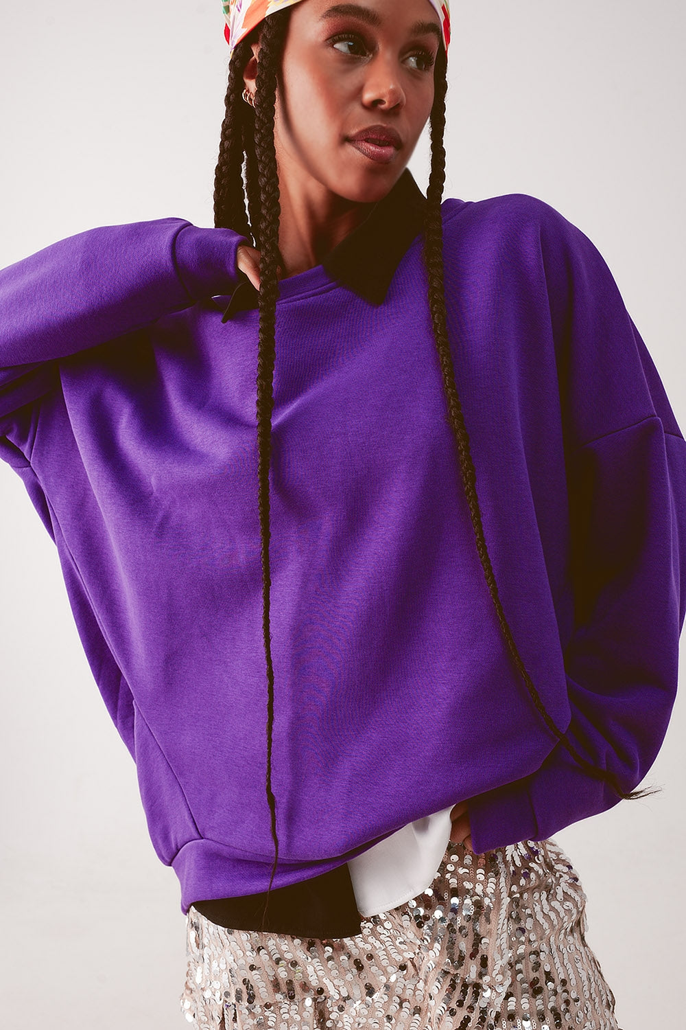 Sudadera en morado oversize Q2