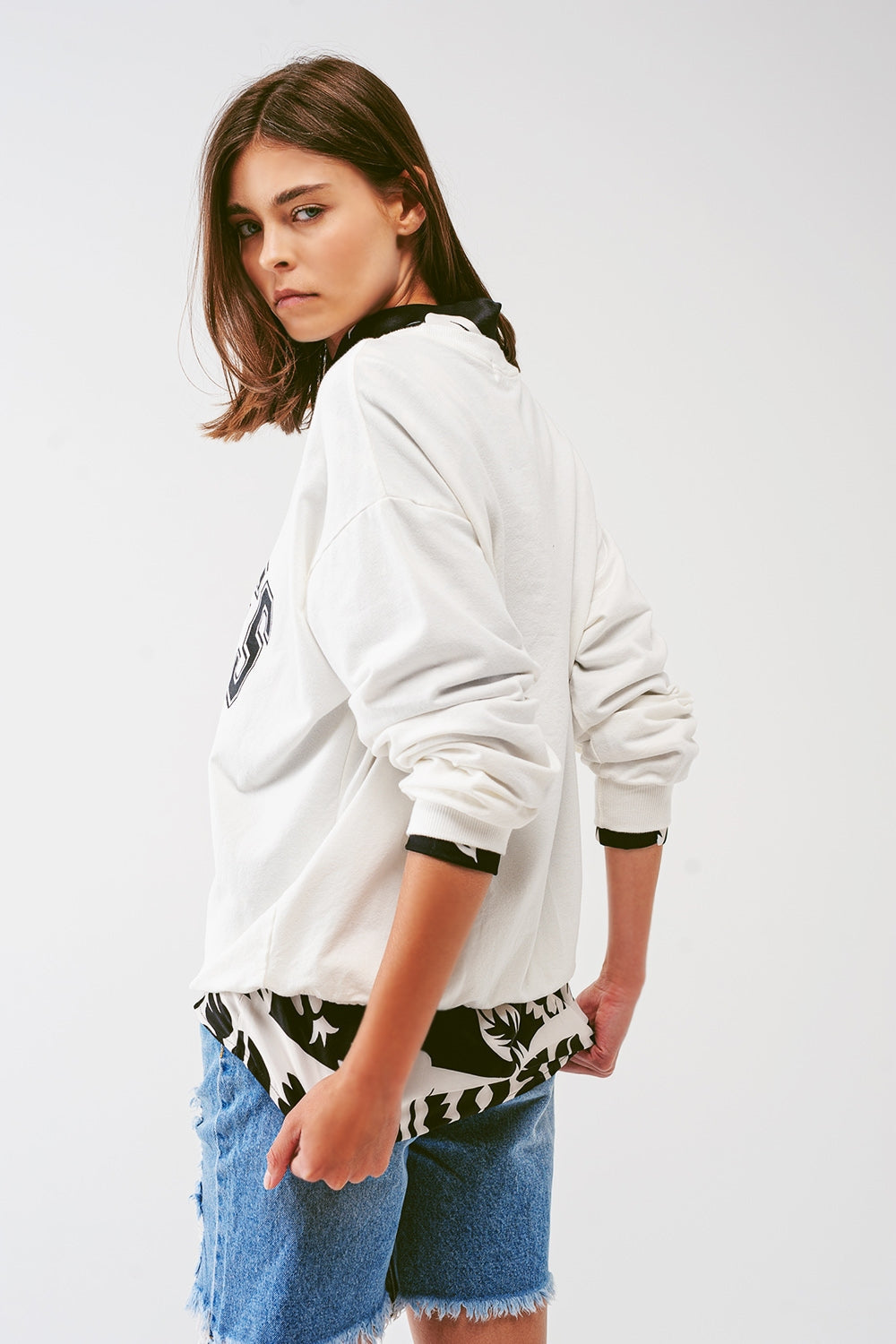 Sudadera holgada con texto de Los Angeles Q2