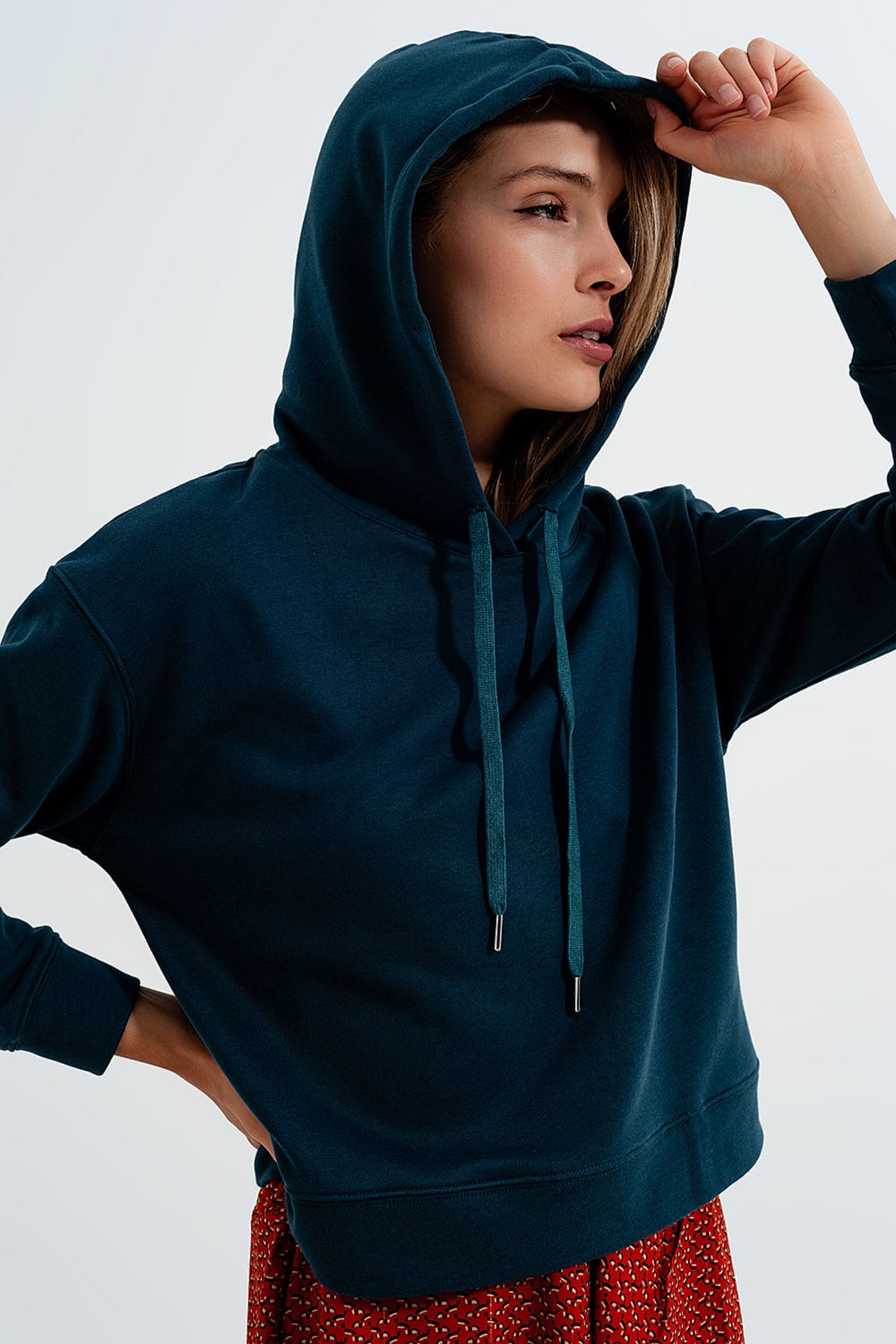 Sudadera verde con capucha Q2