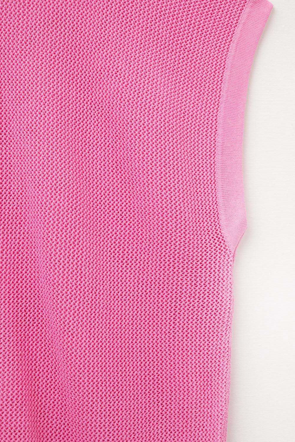 suéter de punto de rejilla color fucsia Q2