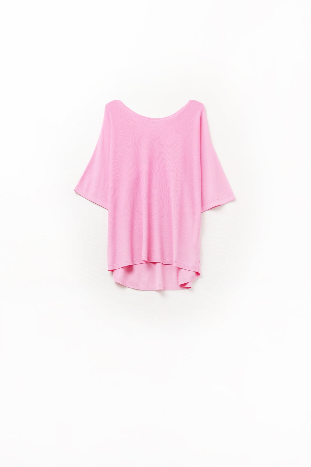 Q2 Sueter oversize fucsia con mangas hasta el codo