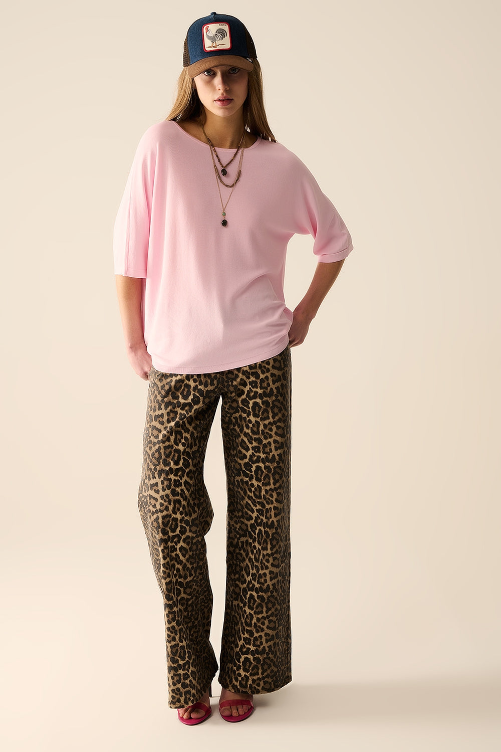 Sueter rosa con mangas hasta el codo Q2