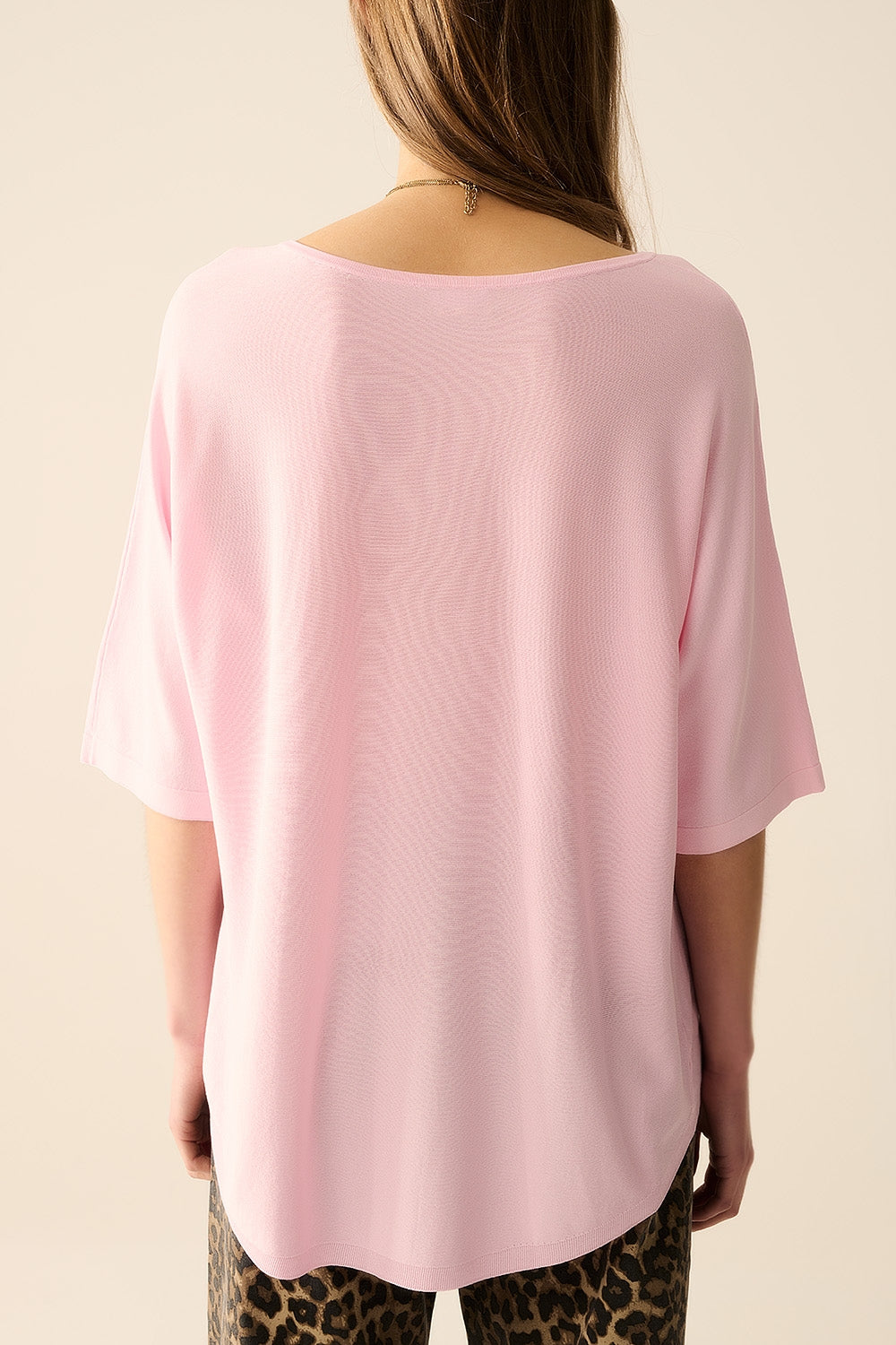 Sueter rosa con mangas hasta el codo Q2