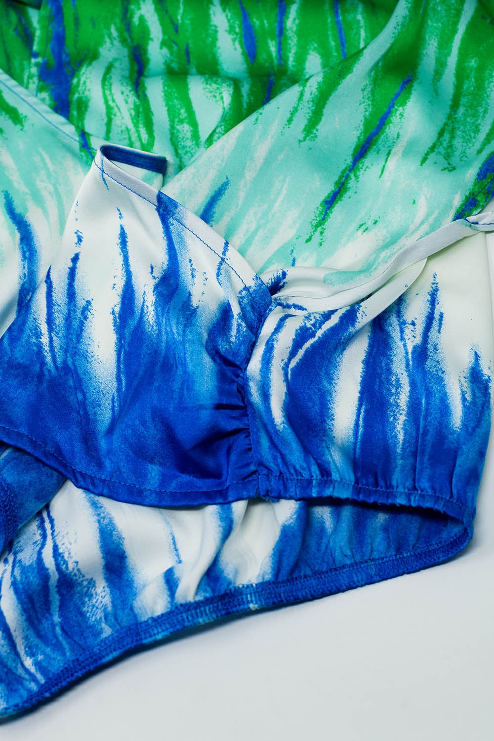 Tie-Dye Cruzado En La Parte Delantera Con Cuello En V Q2
