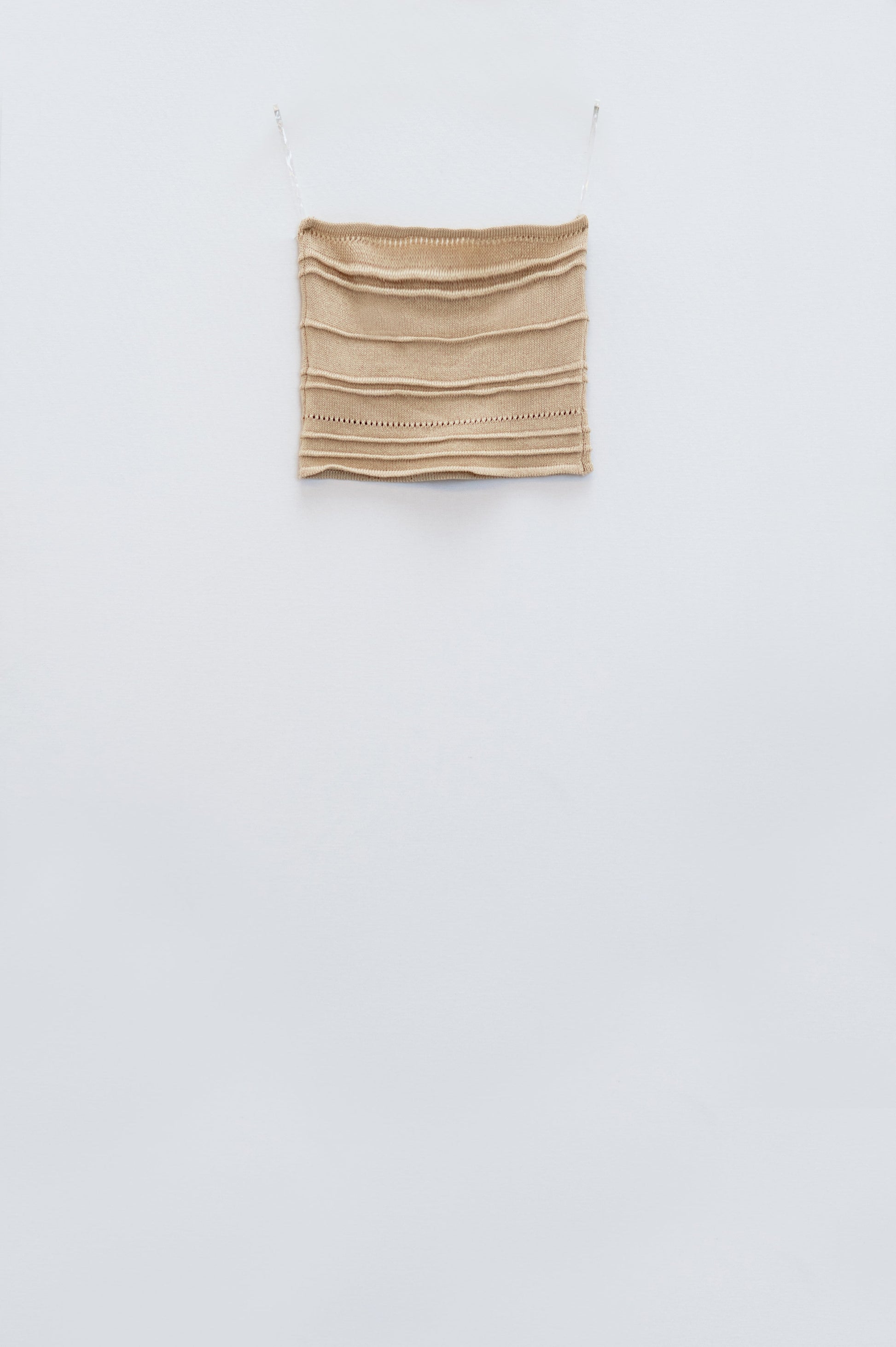 Top Bodycon De Punto Sin Tirantes En Beige Q2