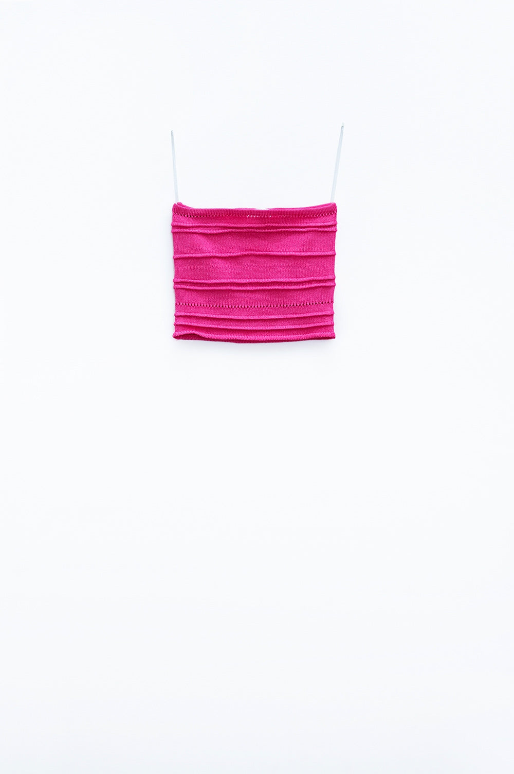 Top Bodycon De Punto Sin Tirantes En Fucsia Q2