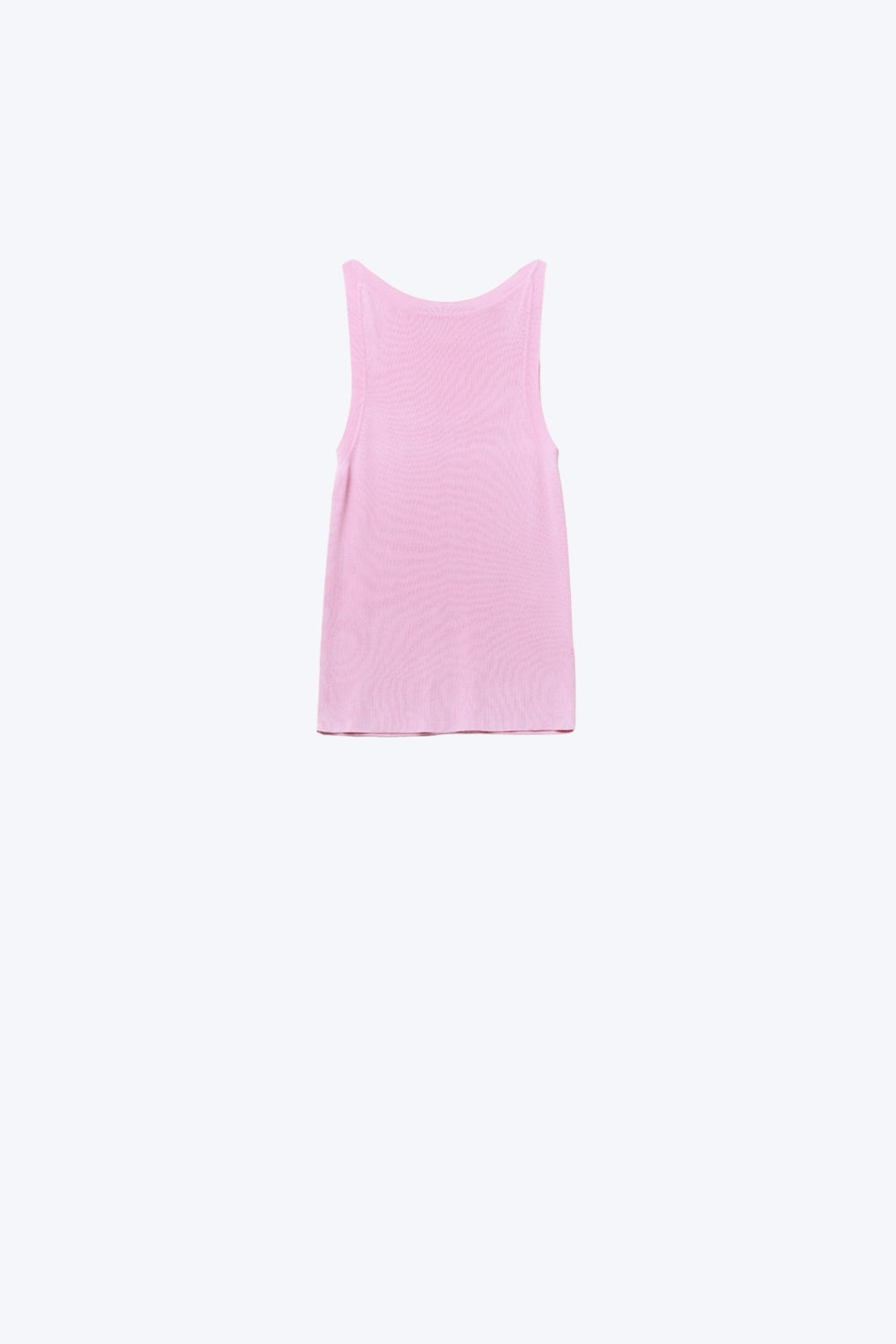 Q2 Top de canalé con cuello barco en rosa bebé