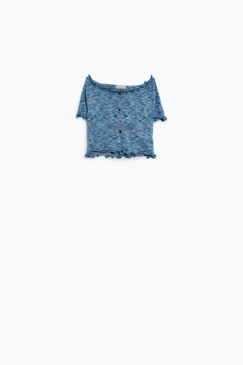 Top de punto sin hombros en azul Q2