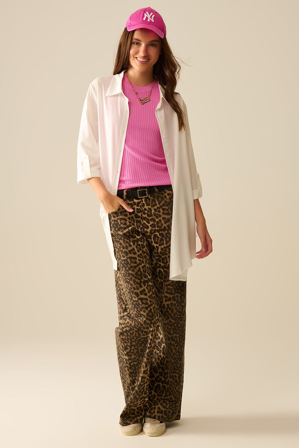 Top de punto sin mangas fucsia Q2