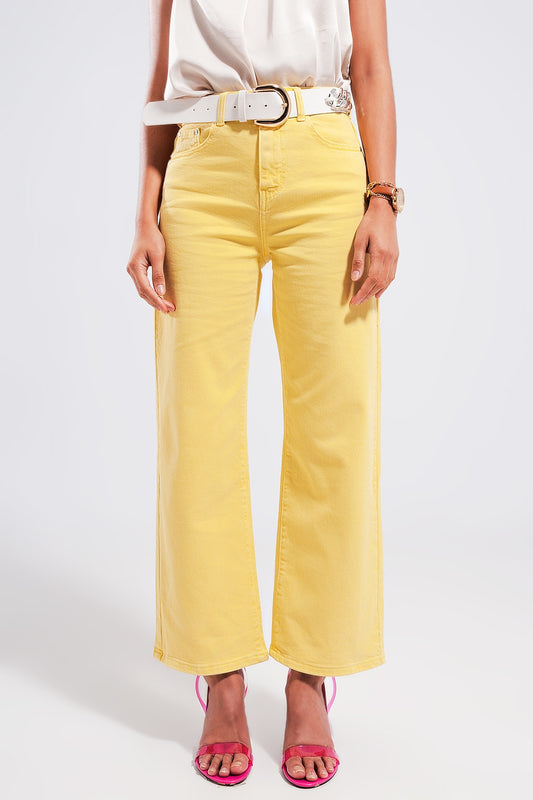 Q2 Vaquero amarillo sol de pernera ancha