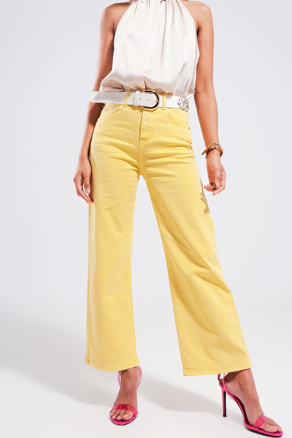 Vaquero amarillo sol de pernera ancha Q2