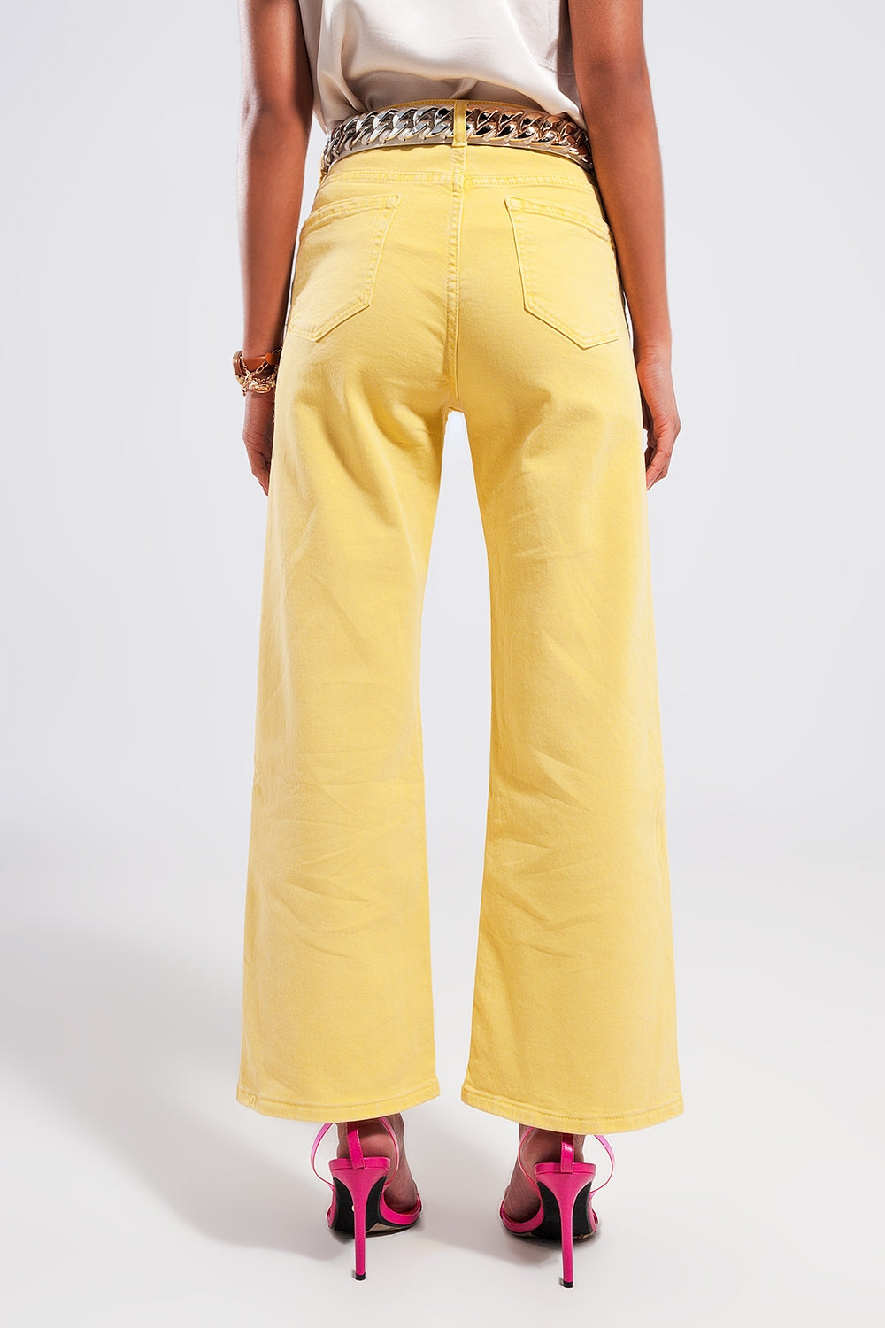 Vaquero amarillo sol de pernera ancha Q2