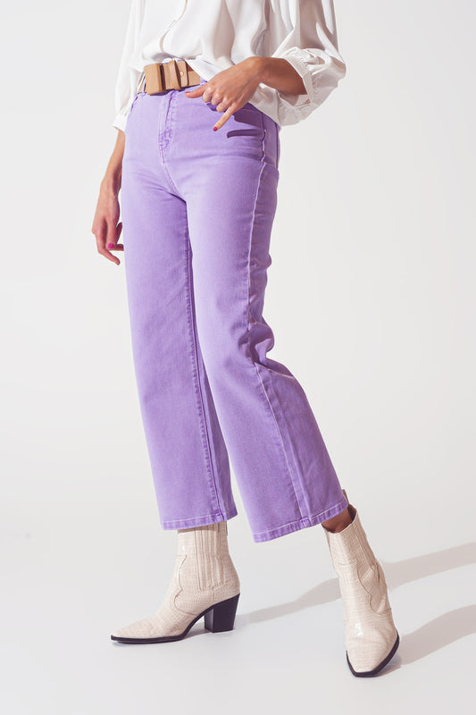Q2 Vaquero morado de pernera ancha