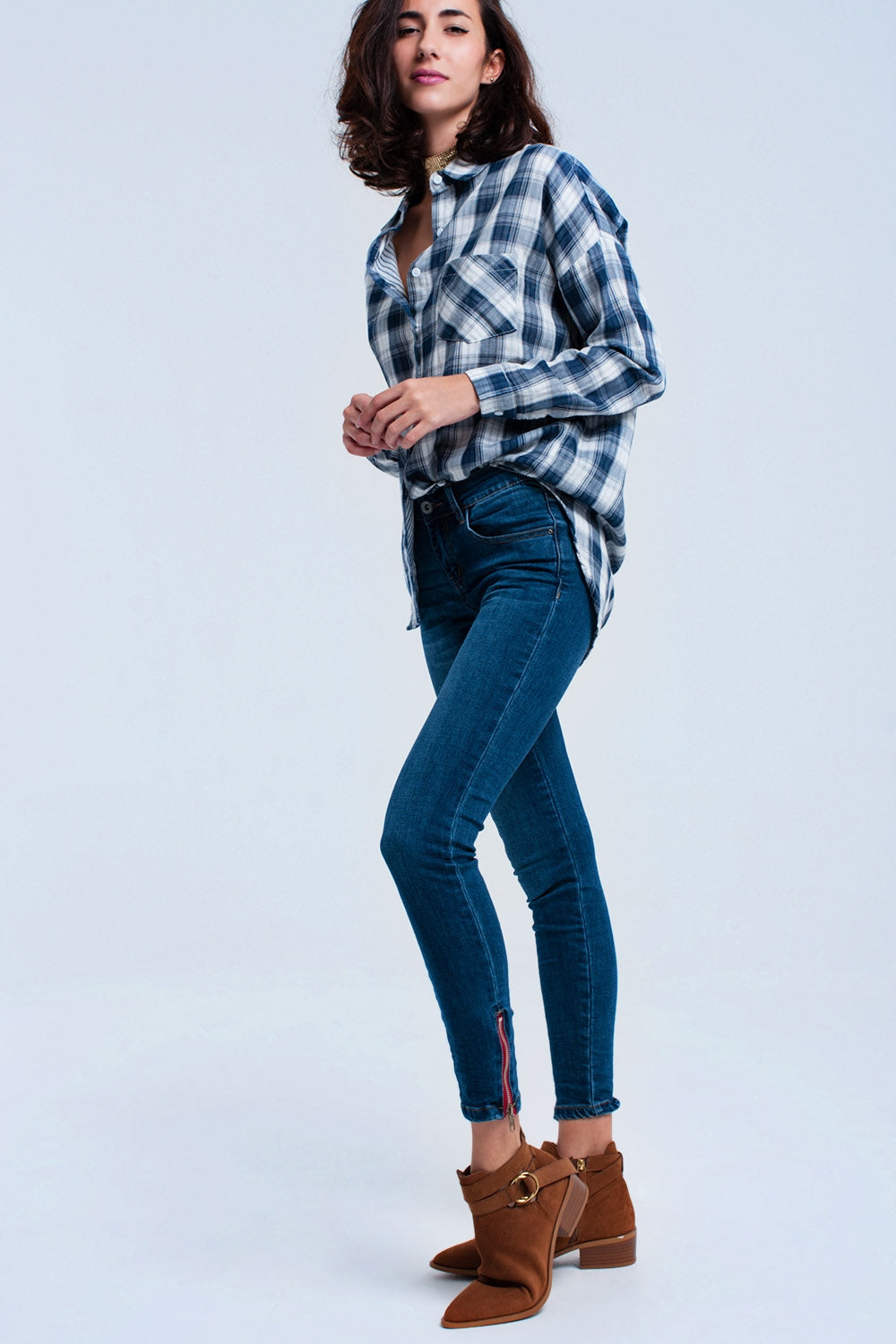 Vaquero skinny con cremallera Q2
