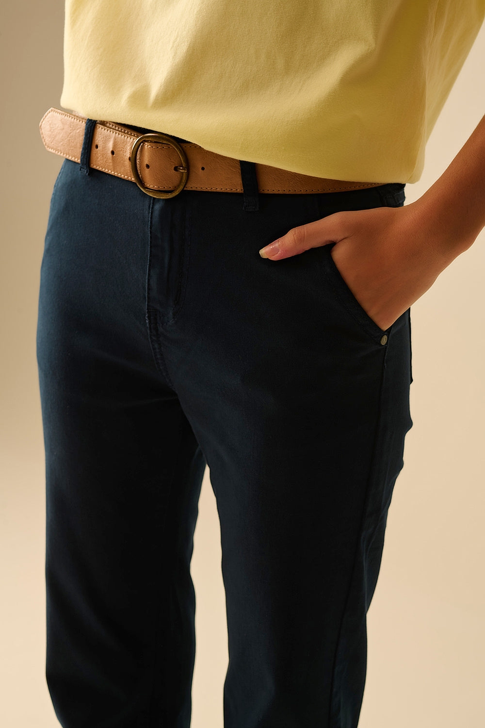Vaqueros acampanados denim azul marino cómodos y elásticos Q2
