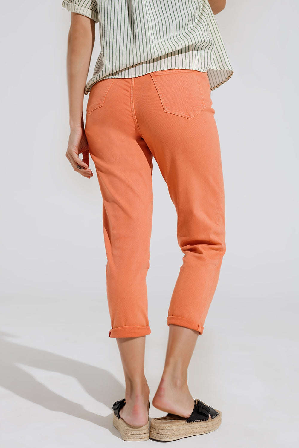 Vaqueros Basic tobilleros en naranja Q2