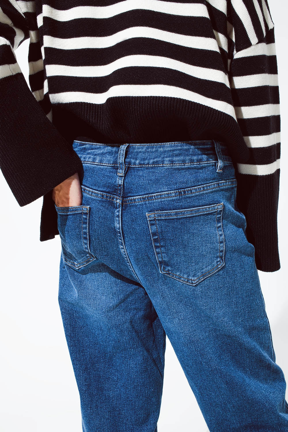 Vaqueros boyfriend oversize azul oscuro Q2