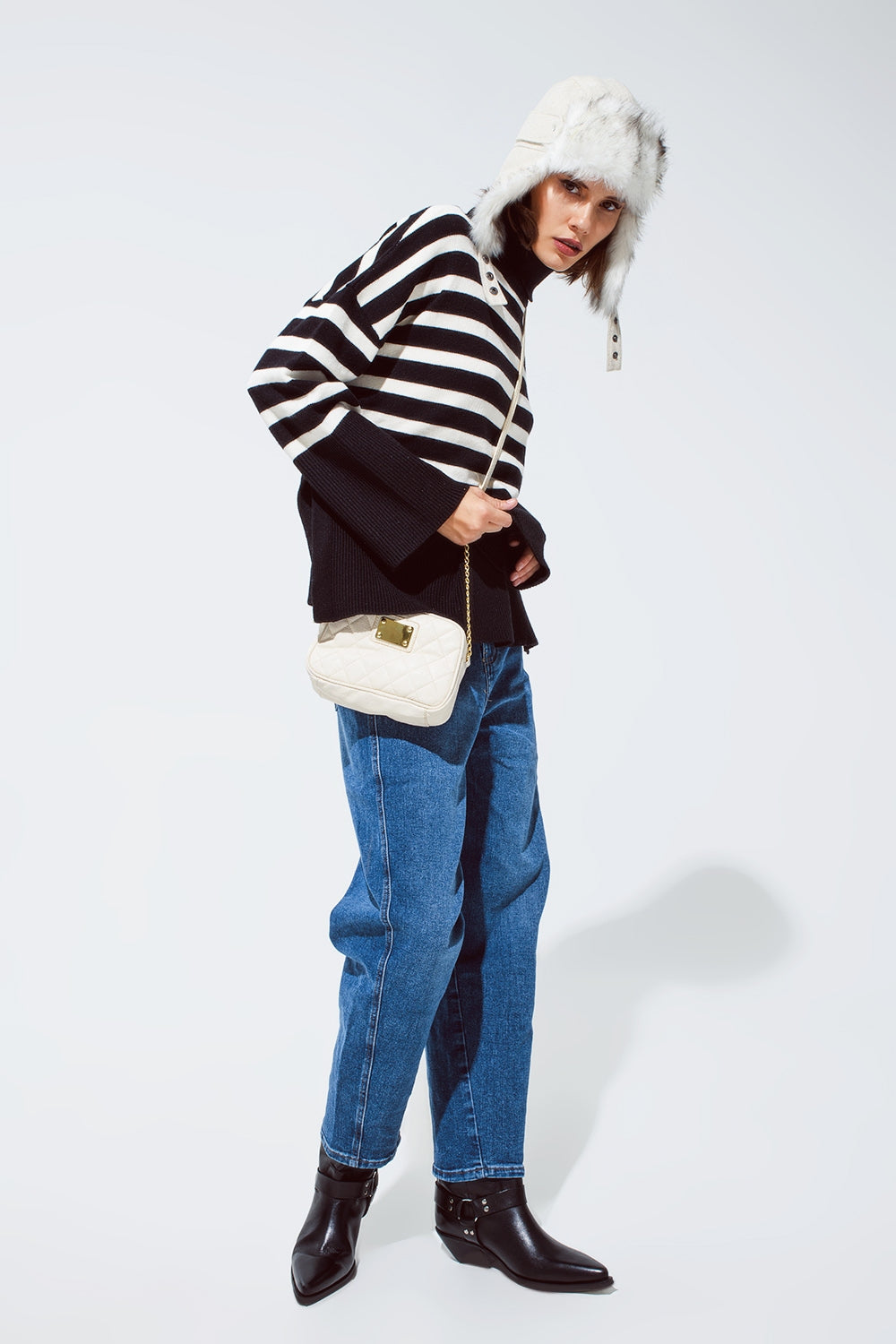 Vaqueros boyfriend oversize azul oscuro Q2