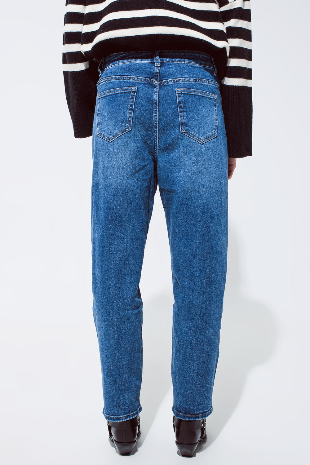 Vaqueros boyfriend oversize azul oscuro Q2