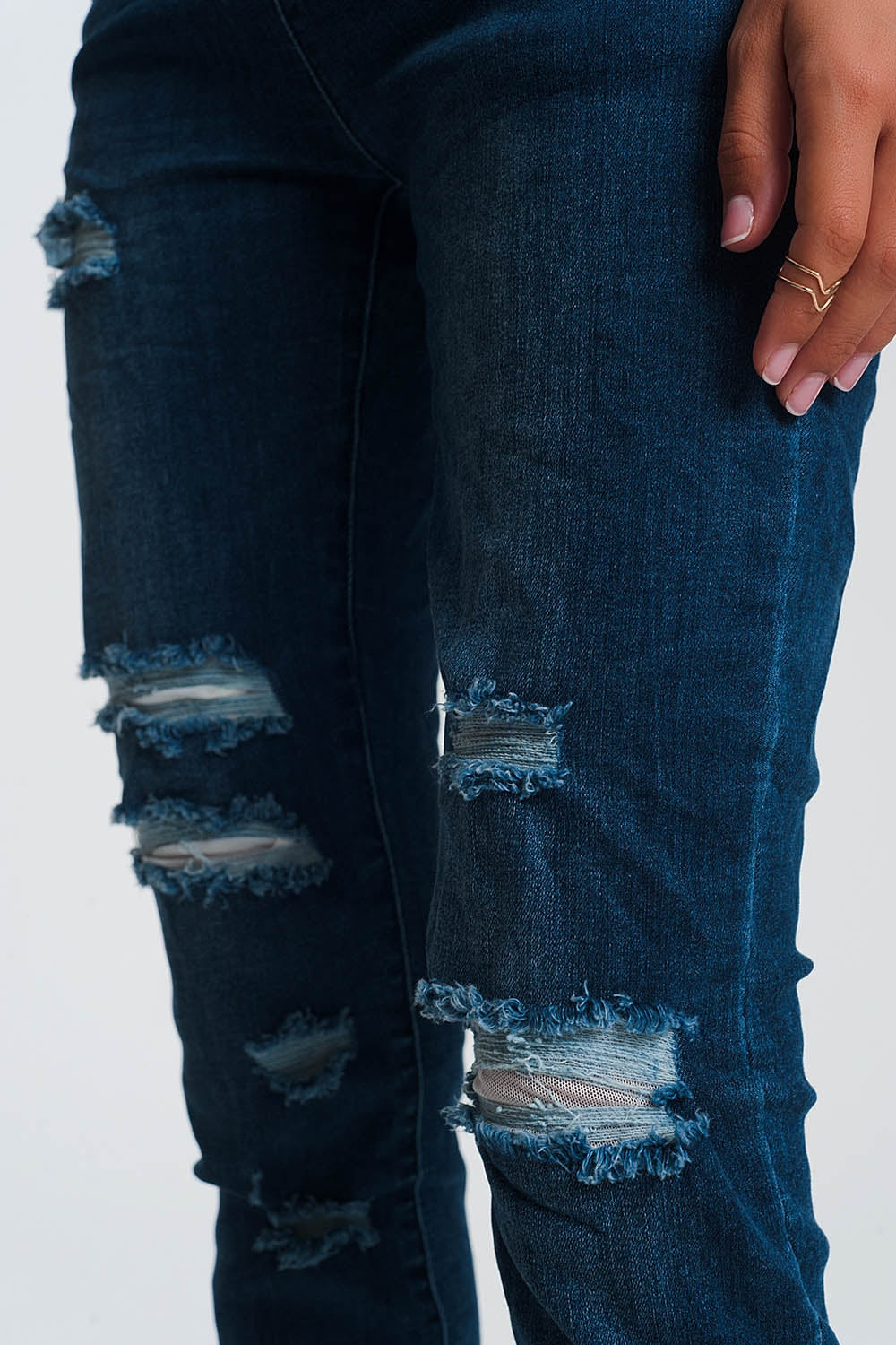 Vaqueros ligeros estilo joggers azul oscuro Q2