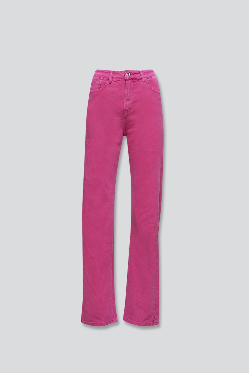Vaqueros mom fucsia de tiro alto y corte holgado Q2
