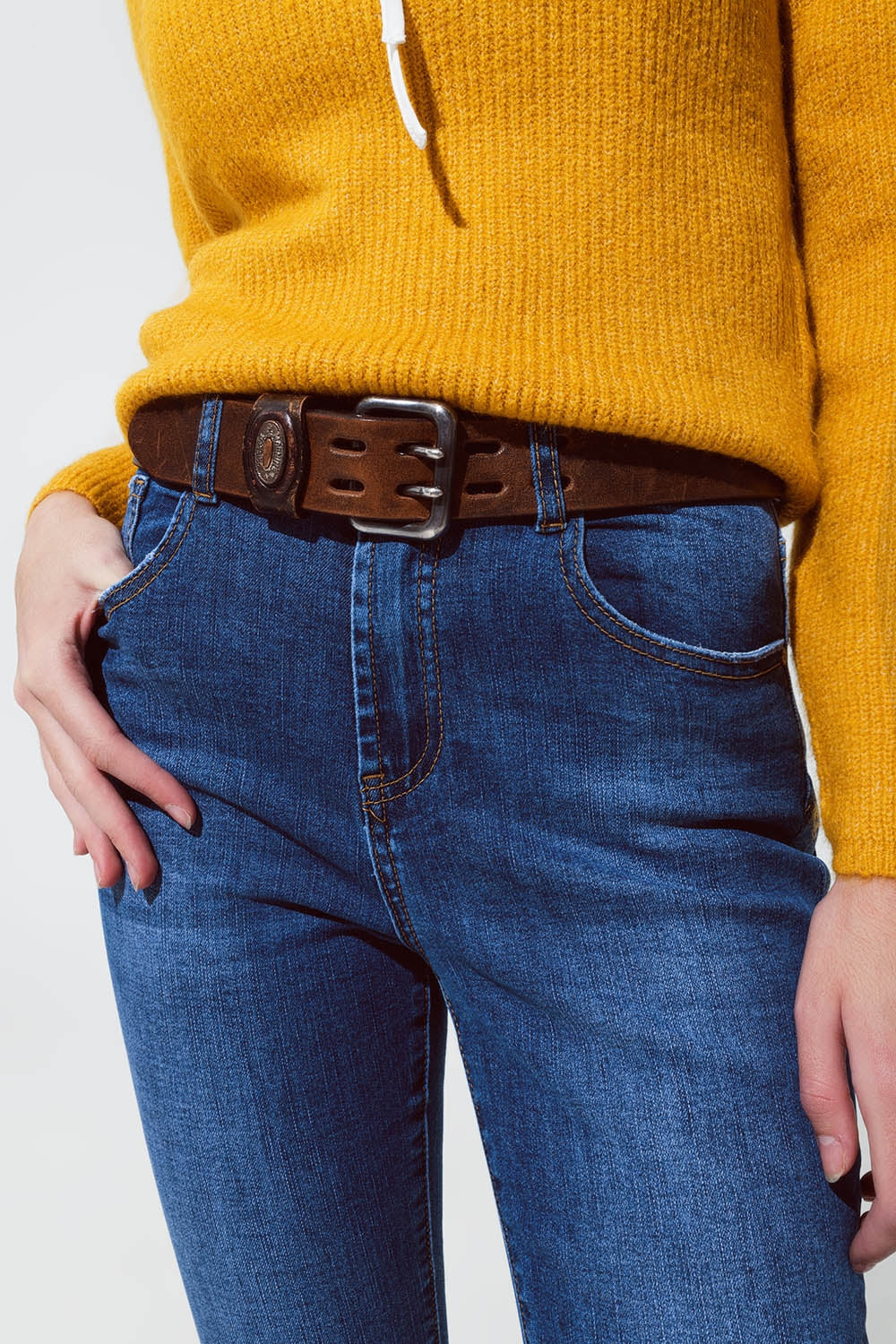 Vaqueros skinny acampanados azul medio Q2