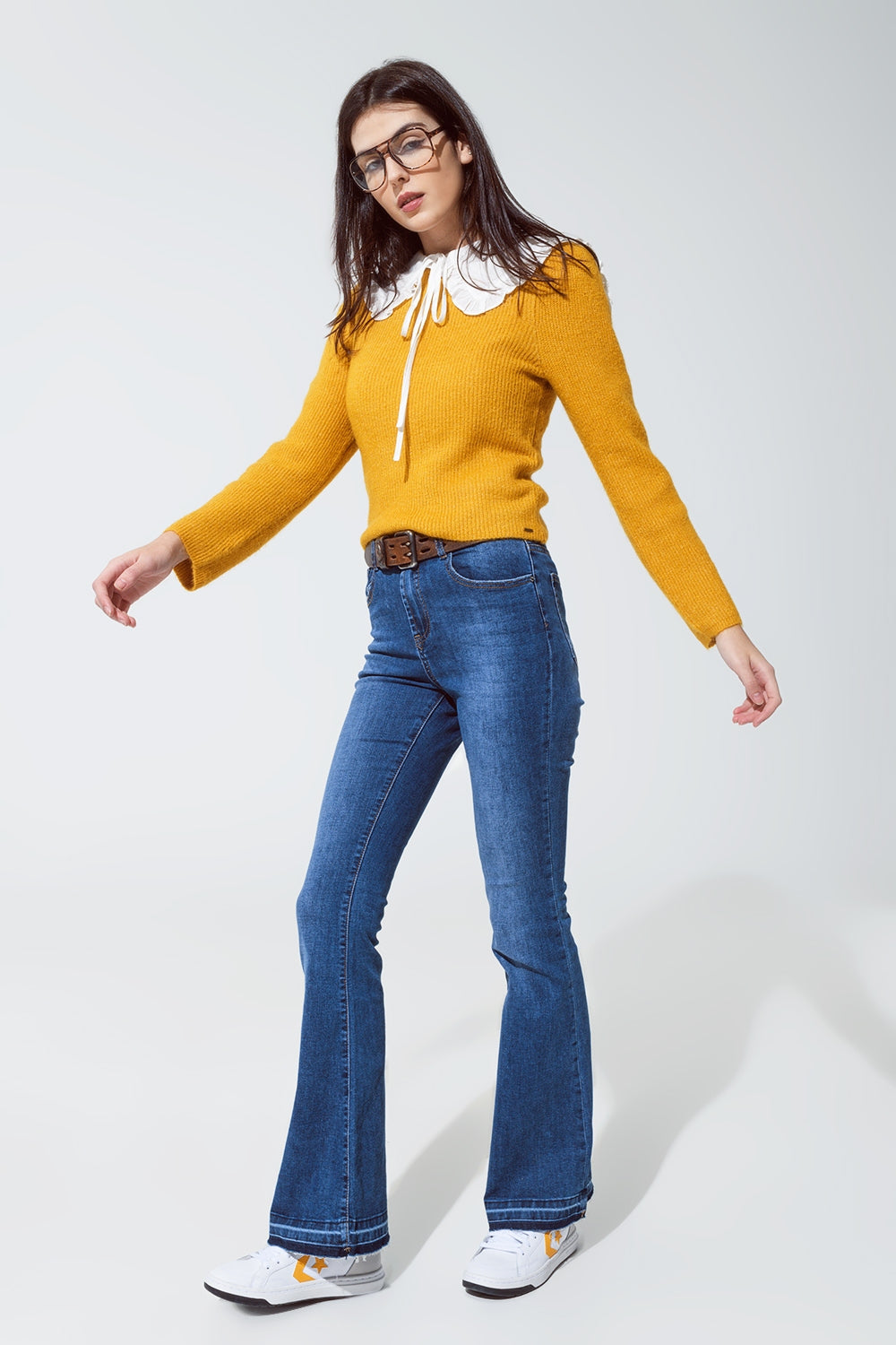 Vaqueros skinny acampanados azul medio Q2
