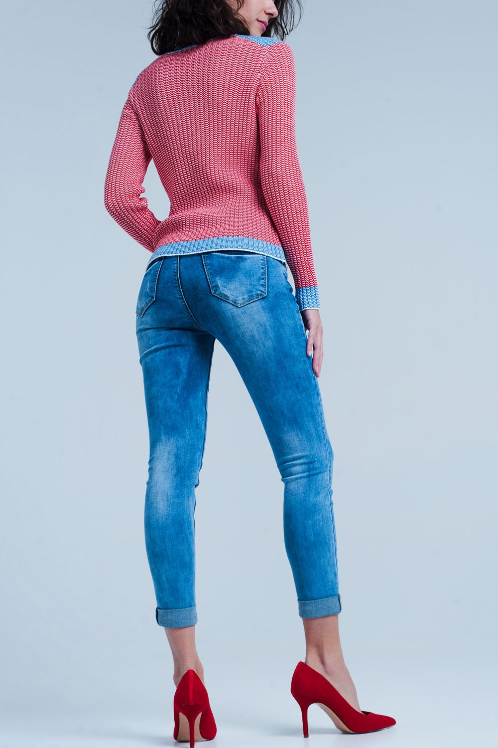 Vaqueros skinny con estampado de leopardo Q2