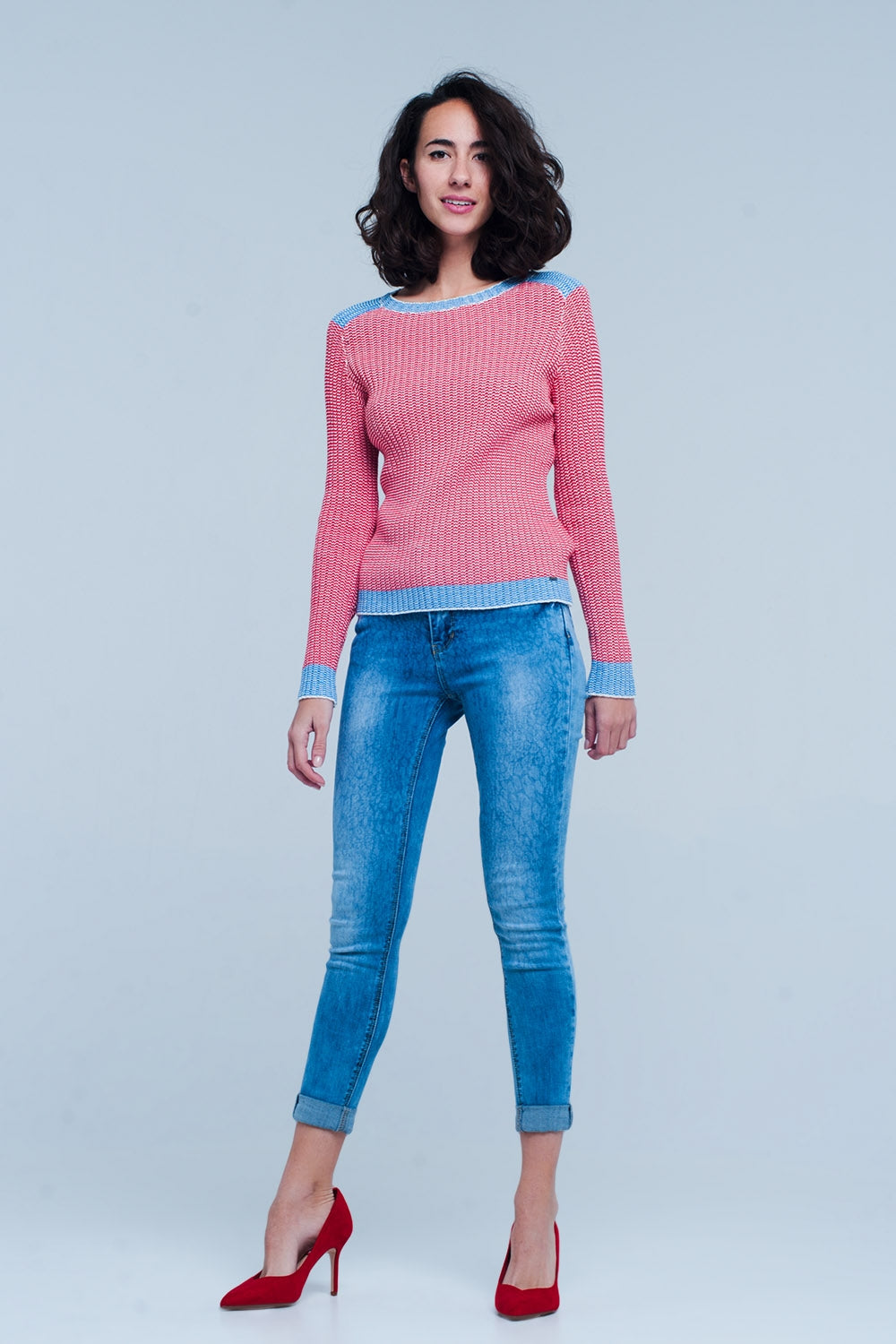 Vaqueros skinny con estampado de leopardo Q2