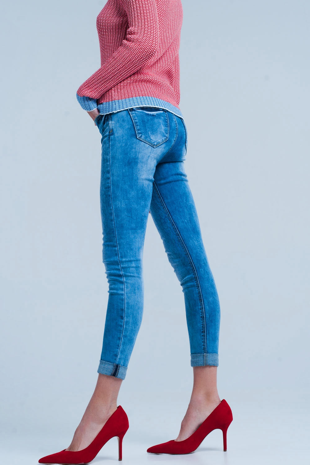 Vaqueros skinny con estampado de leopardo Q2