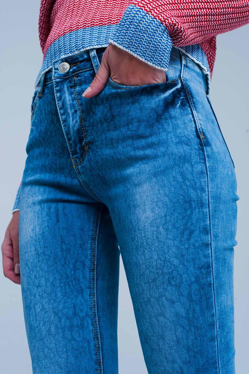 Vaqueros skinny con estampado de leopardo Q2