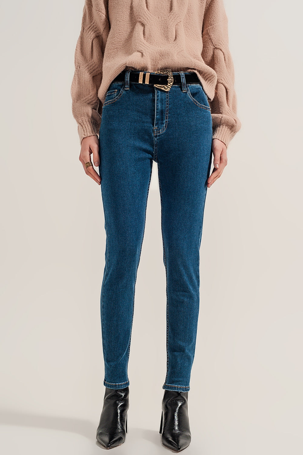 Vaqueros super skinny con lavado azul medio Q2
