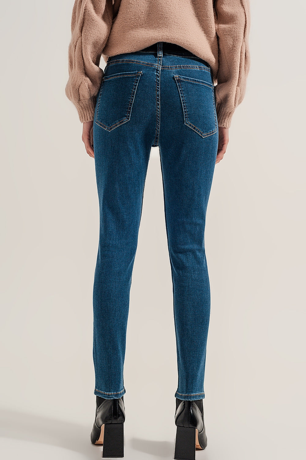 Vaqueros super skinny con lavado azul medio Q2