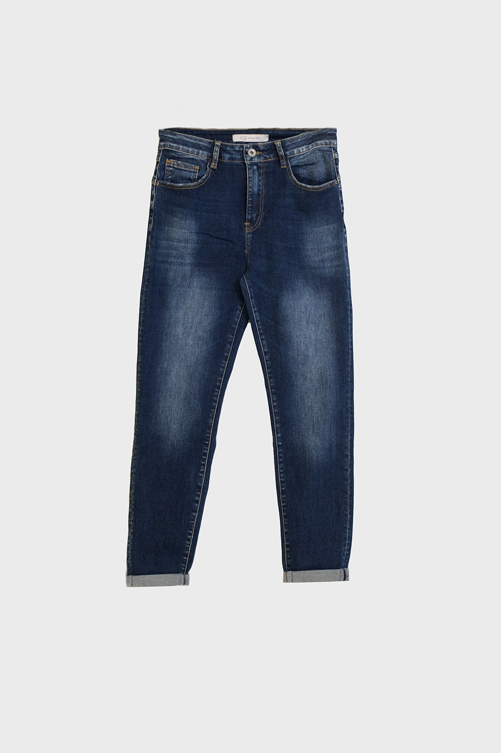 Vaqueros super skinny lavado oscuros de denim elástico Q2