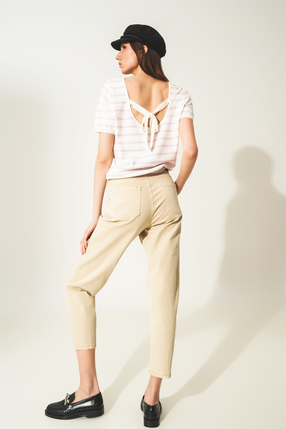 Vaqueros tobilleros en beige Q2