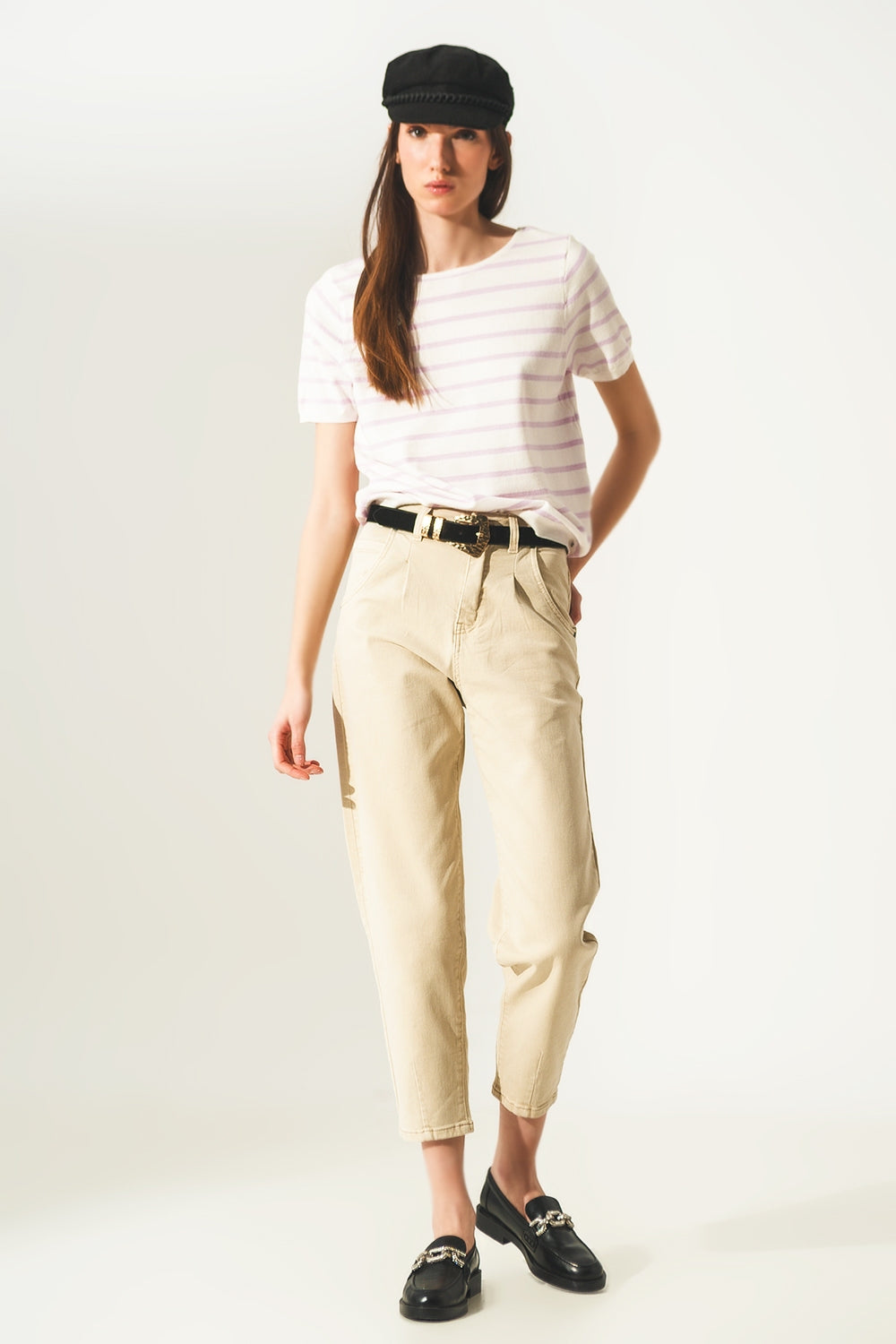 Vaqueros tobilleros en beige Q2