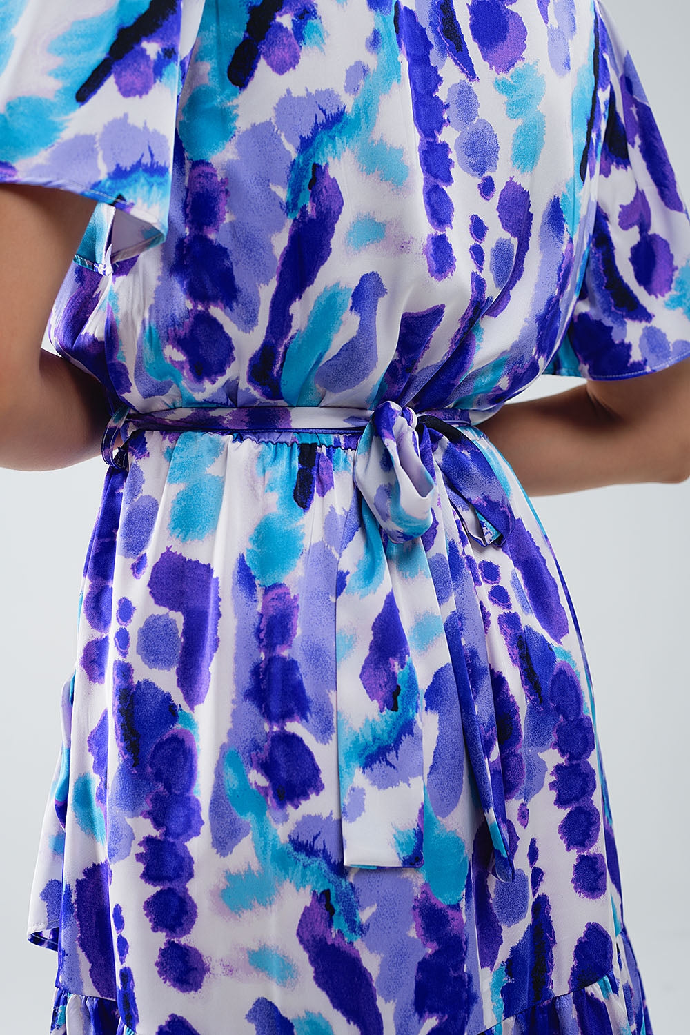Vestido corto de tirantes azul y morado Q2