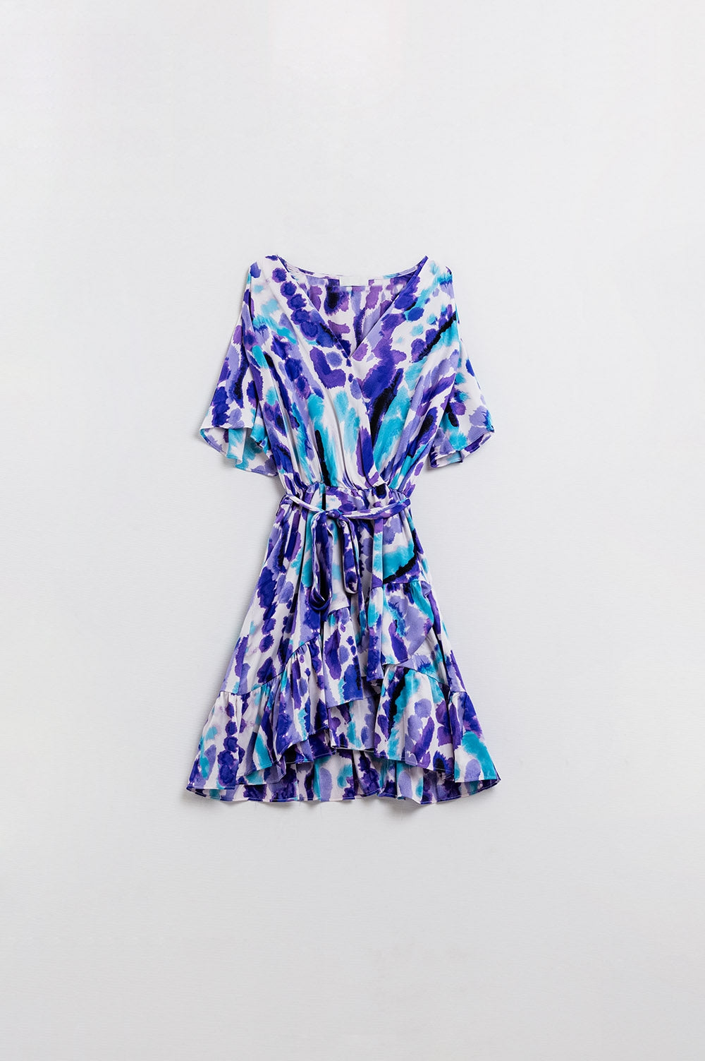 Vestido corto de tirantes azul y morado Q2